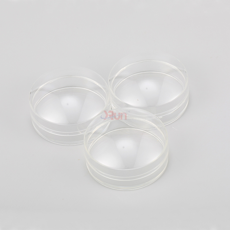 These cosmetic PS jars are a perfect aesthetic match for a custom plastic box with clear caps used in premium floral tea packaging.